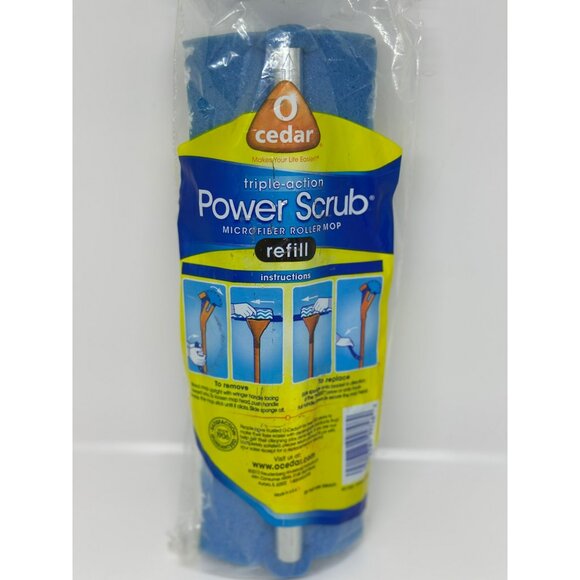O-Cedar PowerScrub Microfiber Roller Mop Refill | Triple-Action Cleaning Head - Picture 3 of 6